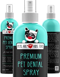 Premium Pet Dental Spray - Large 8oz: Best Way To Eliminate Bad Dog Breath & Cat Breath! Dental Care Naturally Fight Plaque, Tartar & Gum Disease Without Brushing Teeth! Spray & Add to Water! 1 bottle