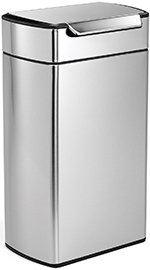 simplehuman 40 Liter / 10.6 Gallon Stainless Steel Touch-Bar Kitchen Trash Can, Brushed Stainless Steel, ADA-Compliant