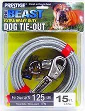 Boss Pet Prestige Dog Tie-Out with Spring, Beast, Silver