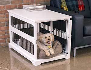 Merry Products Slide Aside Single Door Furniture Style Dog Crate & End Table