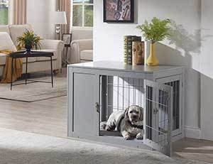 Unipaws Wooden Wire Furniture Style Dog Crate, 36 inch