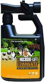 Outdoor Dog Cat Odor & Stain Remover Spray – Eliminate Poop Pee Smell & Clean Urine Markings on Artificial Grass, Astroturf, Deck, Lawn, Runs – Solution Cleans & Disinfects Naturally, Safely at Home
