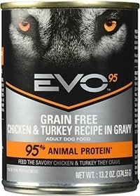 EVO 95-Percent Chicken & Turkey Dog Food 13.2 oz Can