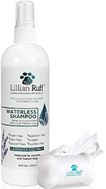 Lillian Ruff Waterless Dog Shampoo - No Rinse Quick Dry Dog Shampoo Spray - Tear Free Lavender Coconut Scent to Deodorize Pet Odor and Freshen Coat - Safe on Dry Itchy Skin - Made in USA