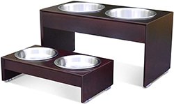 PetFusion Elevated Dog Bowl Stand in Premium Bamboo (responsibly sourced). U.S. FOOD GRADE Stainless steel bowls