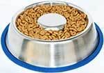 Mr. Peanut's Stainless Steel Interactive Slow Feed Dog Bowl with a Silicone Base, Fun Healthy Bloat Stop Feeder