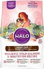 Halo Holistic Wild Salmon & Whitefish Grain-Free Healthy Weight Small Breed Dry Dog Food