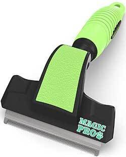 Professional Magic Pro Deshedding Tool; Reduces Shedding by up to 95%; Prevents Flakiness on Pet's Skin, and Lessens Dandruff; a Trusted, Durable, and Long Lasting Pet Shedding Brush for Cats and Dogs