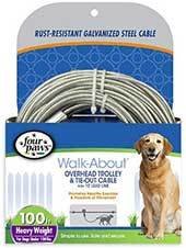 Outdoor Dog Tie Out Cable for Yard 125lbs Heavy Duty Stainless Steel Stake and 40ft Wire Rope Dog Leash with Buffer Spring for Beach Camping PUPTECK Dog Stake and Cable 