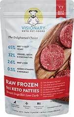 Visionary Pet Foods Raw Frozen Keto Beef Recipe Sliders Adult Dog Food