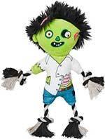 Frisco Halloween Zombie Plush with Rope Squeaky Dog Toy