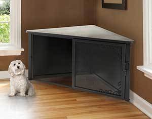 Richell Accent Corner Table Dog Crate, Antique Bronze, 49 inch