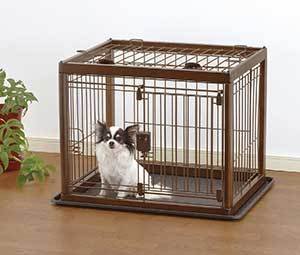 Richell Wooden Dog Crate, Dark Brown