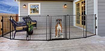 Carlson Pet Products Weatherproof Outdoor Super Wide Dog Gate, Black